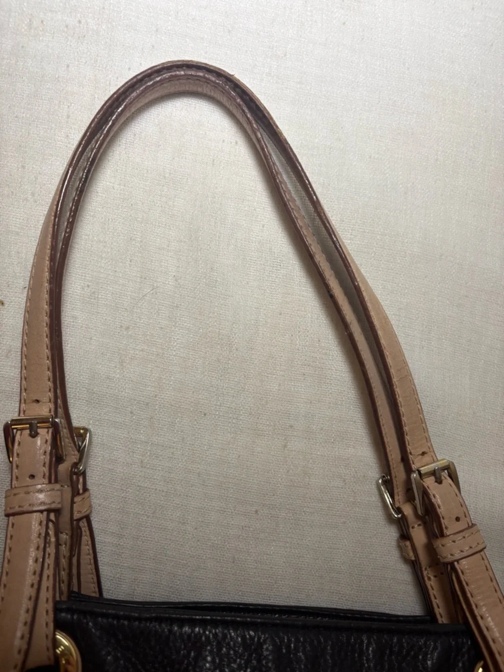 Michael Kors Black Pebbled Leather Jet Set Tote Shoulder Bag Gold Hardware LG
